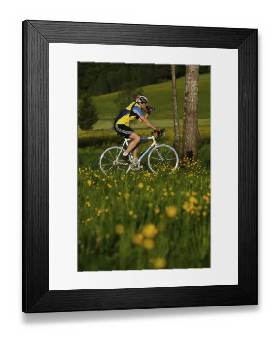 Framed Print : Racing cyclist, Grabenstaett, Chiemgau
