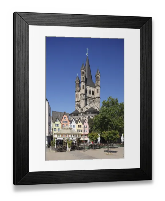 Framed Print : Colourful houses at fish market and Great St Framed Print : Colourful houses at fish market and Great St