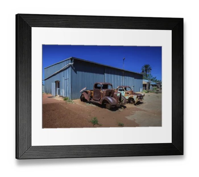 Framed Print : Vintage car wrecks in the Herrmannsburg museum village Framed Print : Vintage car wrecks in the Herrmannsburg museum village