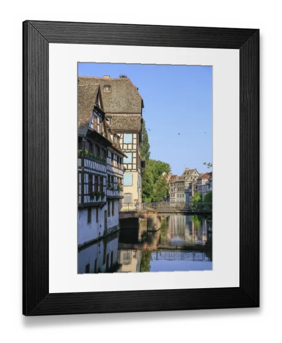 Framed Print : Half-timbered houses in the former tanners quarter La Petite France on the River Ill