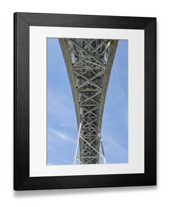 Framed Print : Dom Luis I Bridge as seen from beneath Framed Print : Dom Luis I Bridge as seen from beneath