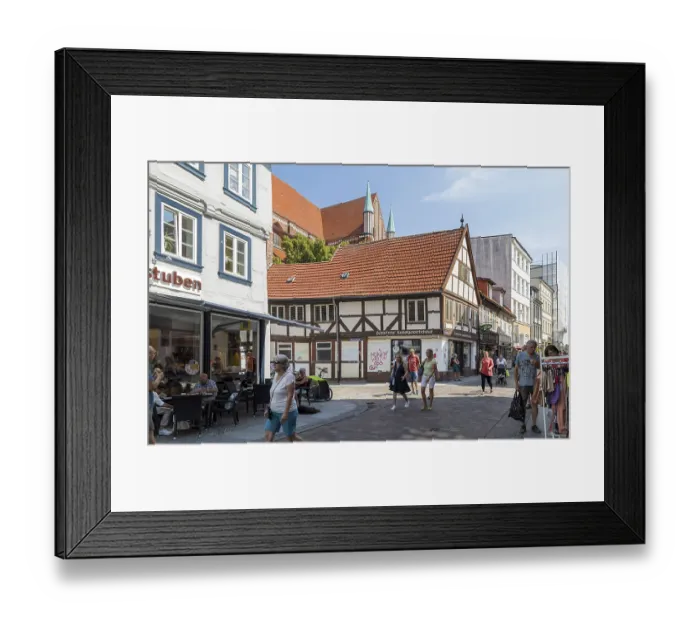 Framed Print : Old half-timbered houses and shops in the Schmiedstrasse Framed Print : Old half-timbered houses and shops in the Schmiedstrasse