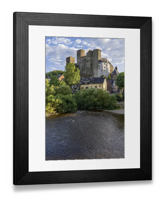 Framed Print : Runkel Castle, hilltop castle from the high Middle Ages