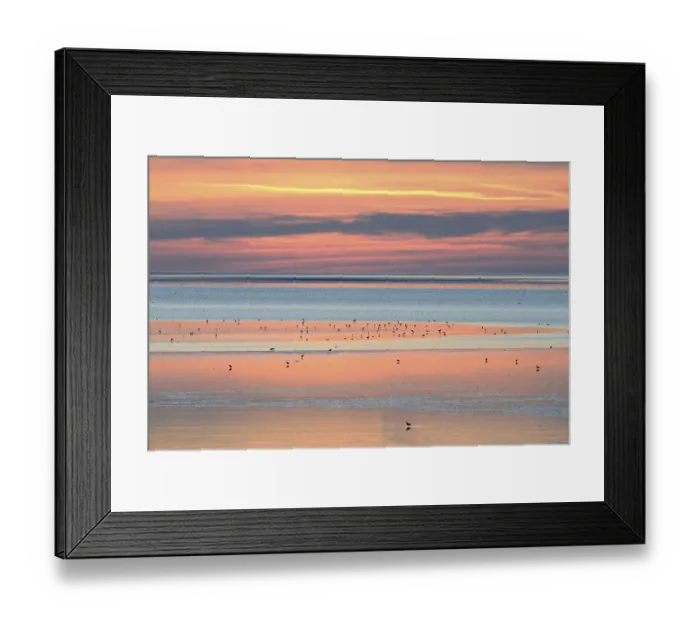 Framed Print : Sunset over the Wadden Sea at low tide Framed Print : Sunset over the Wadden Sea at low tide