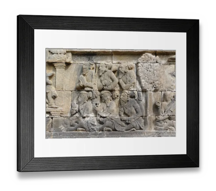 Framed Print : Relief, Borobudur Temple, Gopalan