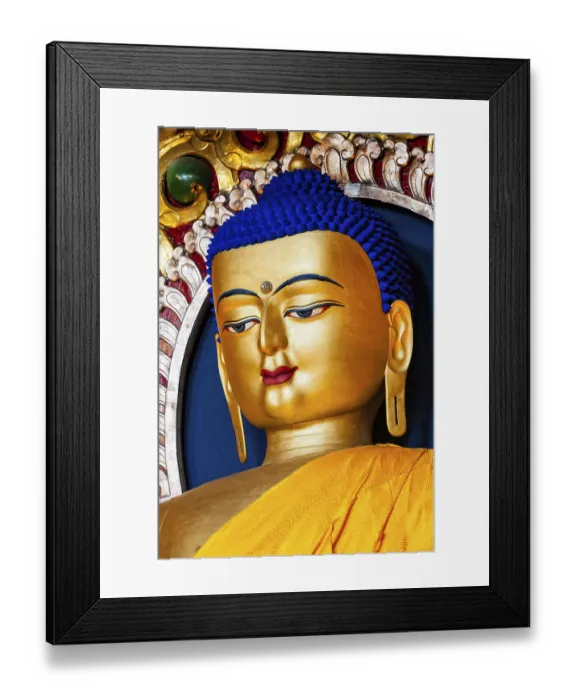 Framed Print : Gilded statue of Sakyamuni Buddha in Tsuglagkhang temple