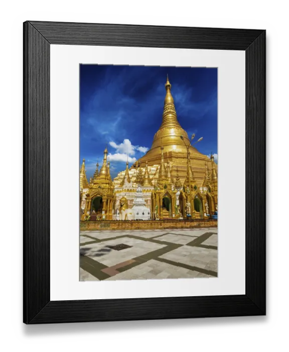 Framed Print : Myanmer famous sacred place and tourist attraction landmark