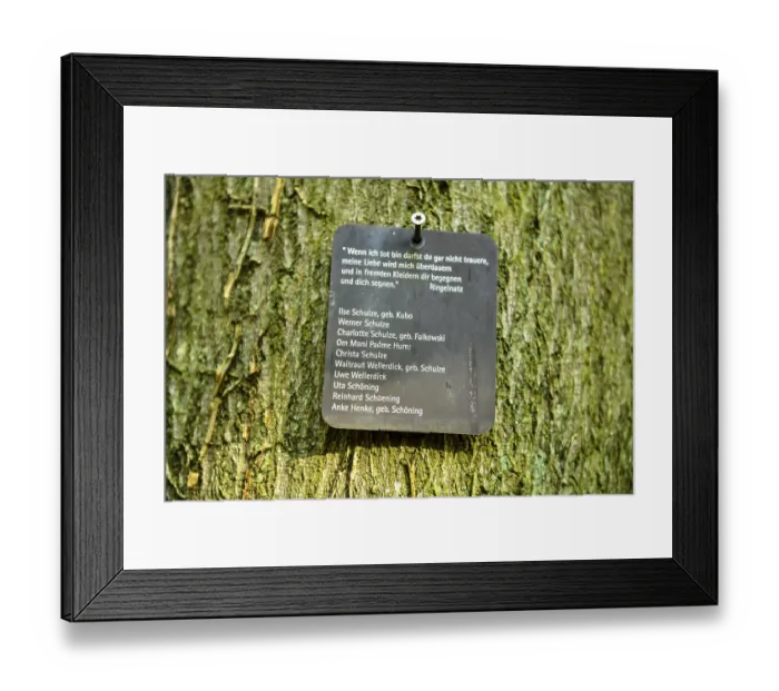 Framed Print : Gravestone sign, Friedwald, Erdersche Strasse