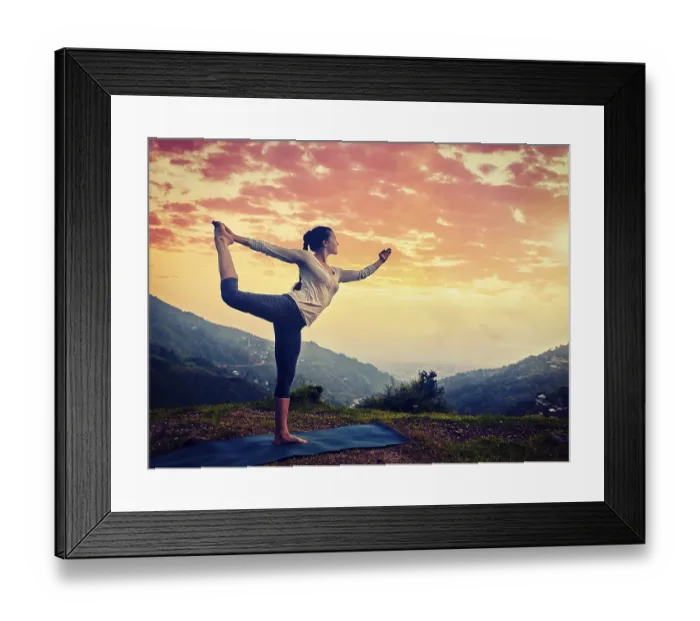 Framed Print : Woman doing yoga asana Natarajasana Framed Print : Woman doing yoga asana Natarajasana
