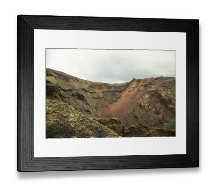 Framed Print : Volcano crater seen on Ruta de Los Volcanes
