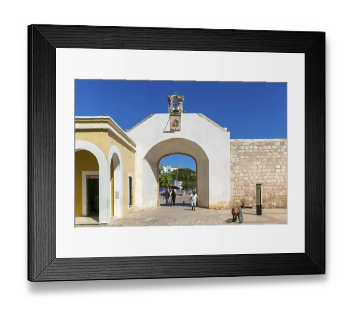 Framed Print : Puerta de Mar walled gateway into historic old town Framed Print : Puerta de Mar walled gateway into historic old town