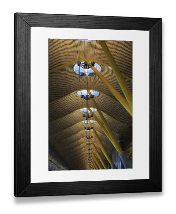 Framed Print : Modern architecture ceiling interior of terminal 4 building