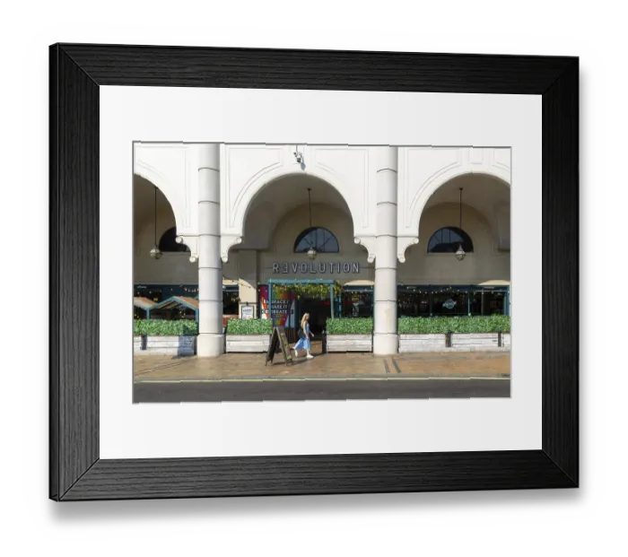 Framed Print : Revolution bar in Buttermarket Centre modern building