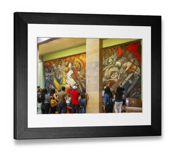 Framed Print : People viewing Katharsis 1934 mural by Jose Clemente Orozco