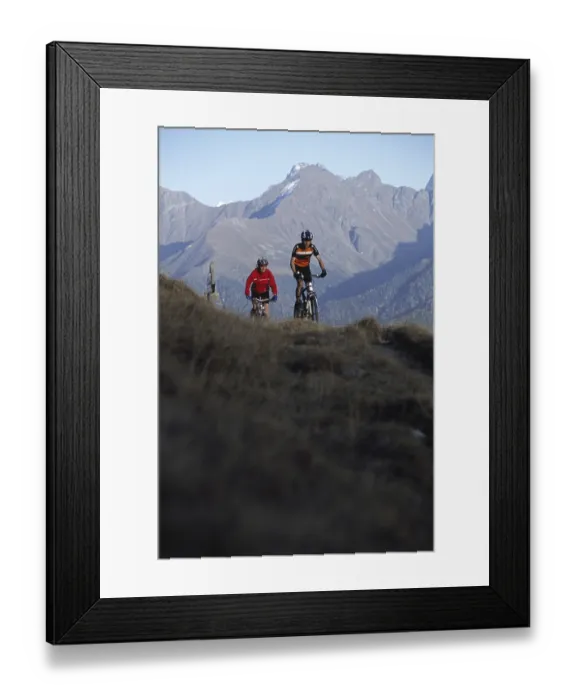 Framed Print : Mountainbiker, Serfaus, Tyrol, Austria, Europe