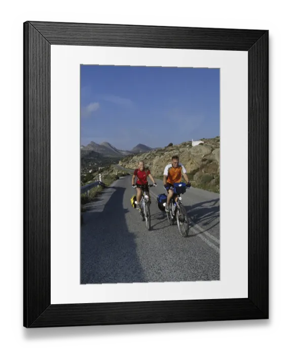 Framed Print : Biking, Naxos Island, Cyclades, Greece, Europe
