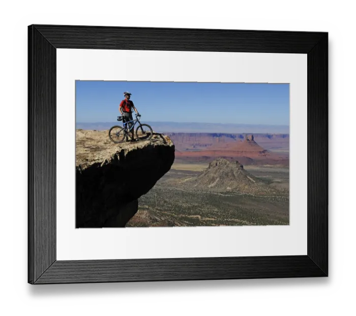 Framed Print : Mountain biker, Porcupine Rim Trail