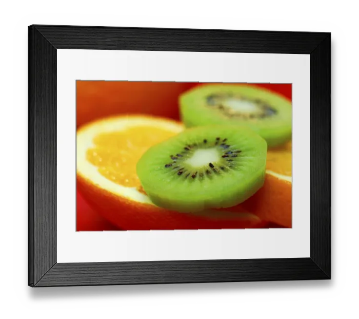 Framed Print : Orange slice and kiwi slices, vitamin C Framed Print : Orange slice and kiwi slices, vitamin C