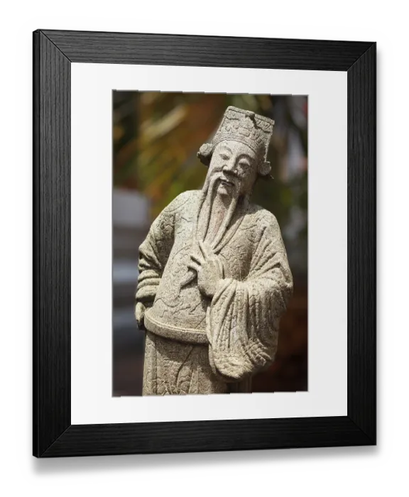 Framed Print : Chinese stone guardian statue in Wat Pho Buddhist Temple