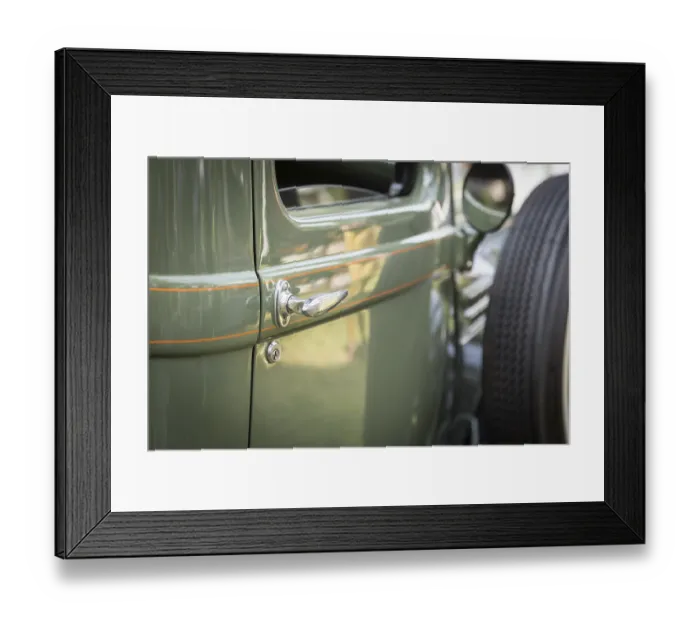 Framed Print : Detail abstract of beautiful vintage car door and handle Framed Print : Detail abstract of beautiful vintage car door and handle