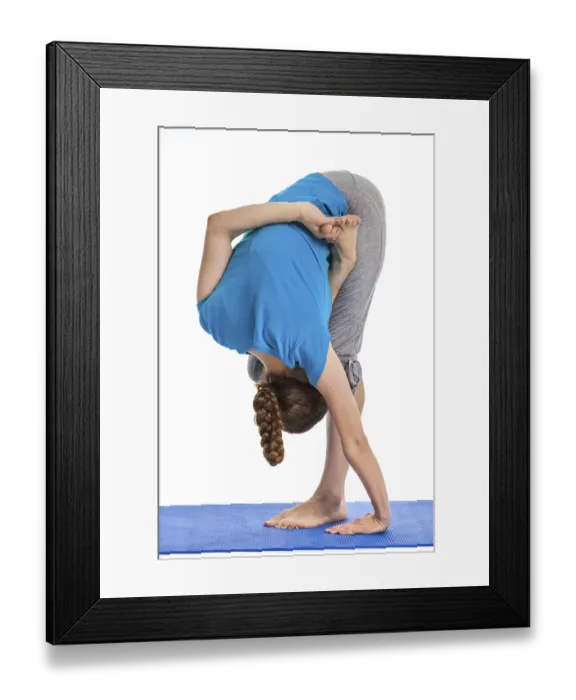 Framed Print : Yoga, young beautiful woman yoga instructor doing Half Bound Lotus Standing Forward Bend (Ardha Baddha Padmottanasana) Framed Print : Yoga, young beautiful woman yoga instructor doing Half Bound Lotus Standing Forward Bend (Ardha Baddha Padmottanasana)