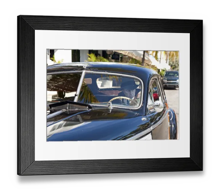 Framed Print : Vintage cars, Art Deco District around Ocean Drive in Miami Beach Framed Print : Vintage cars, Art Deco District around Ocean Drive in Miami Beach