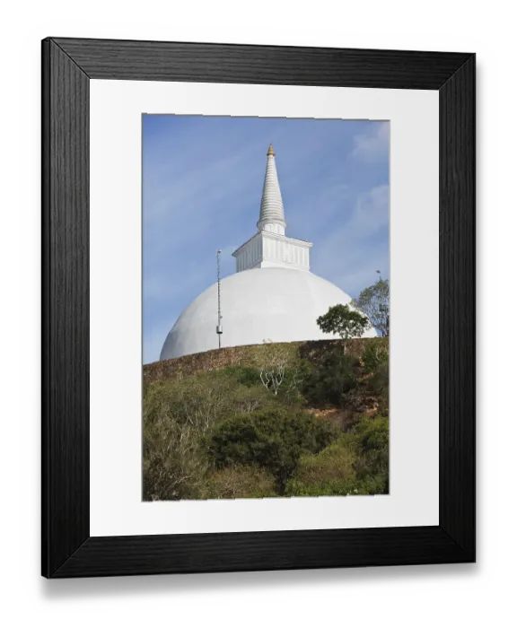Framed Print : White Mahaseya Dagoba, Mihintale, Sri Lanka, Asia