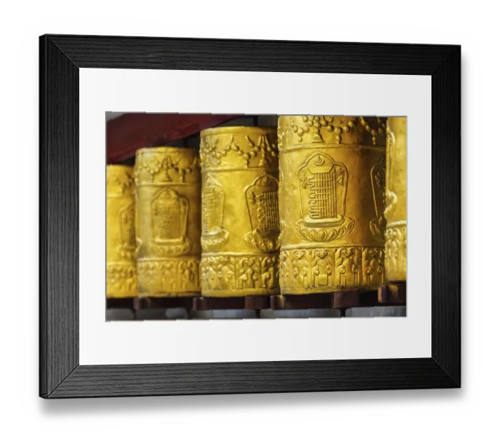 Framed Print : Prayer wheels in Tabo Monastery