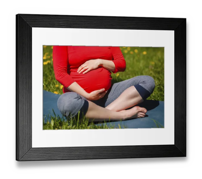 Framed Print : Pregnancy yoga exercise Framed Print : Pregnancy yoga exercise