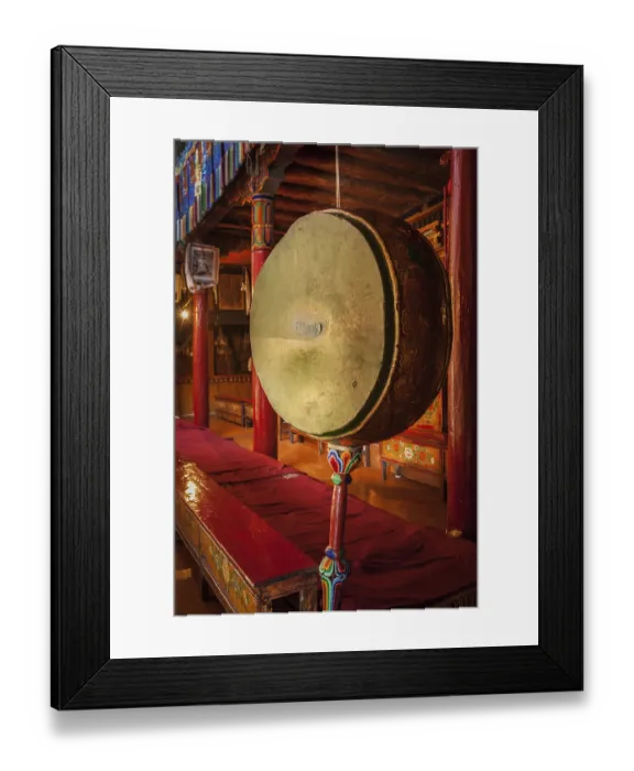 Framed Print : Gong (drum) in Likir gompa (Tibetan Buddhist monastery)