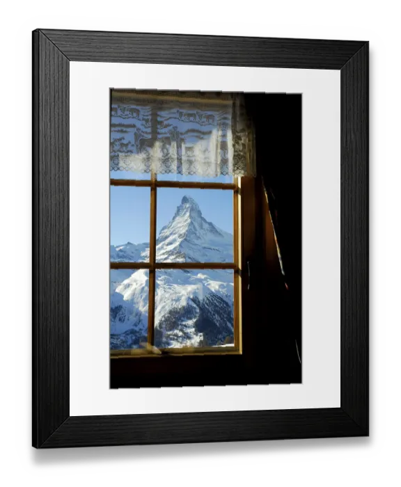 Framed Print : Matterhorn, View through window