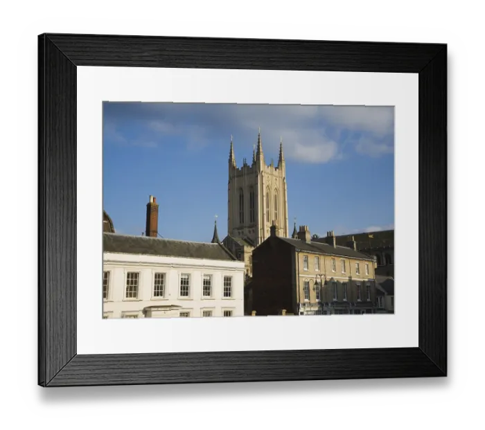 Framed Print : Cathedral tower and historic buildings Framed Print : Cathedral tower and historic buildings