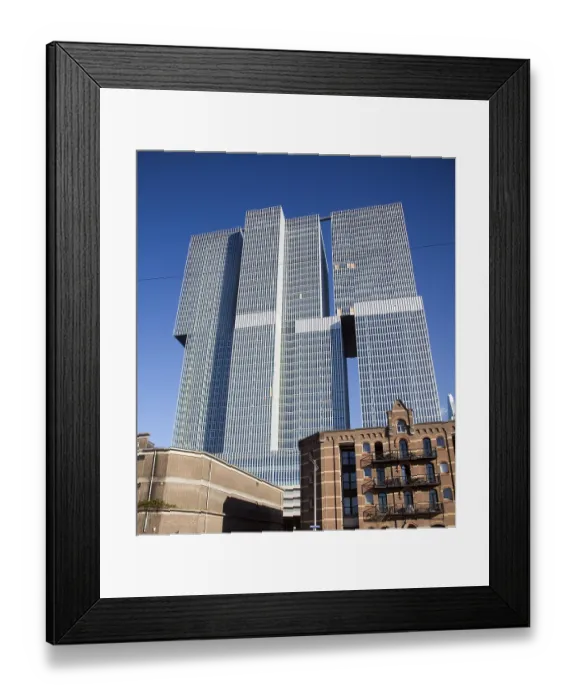 Framed Print : De Rotterdam building designed by architect Rem Koolhaas as a vertical city nears completion in August 2013