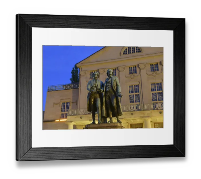 Framed Print : Goethe-Schiller Monument, German National Theatre