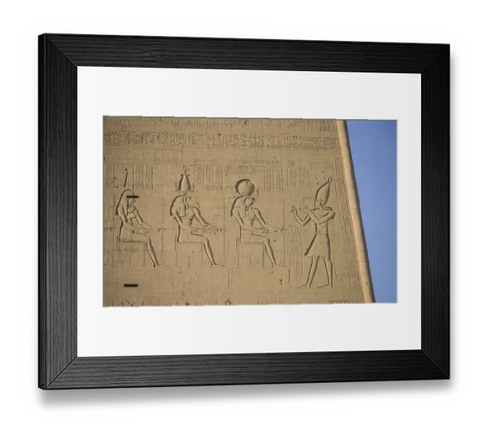 Framed Print : Relief on the pylon, Temple of Horus Framed Print : Relief on the pylon, Temple of Horus