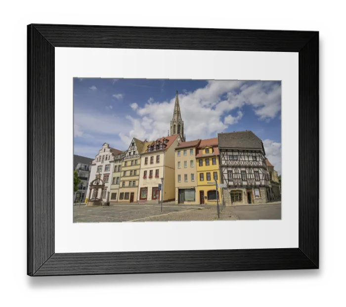 Framed Print : Houses on the market, Merseburg