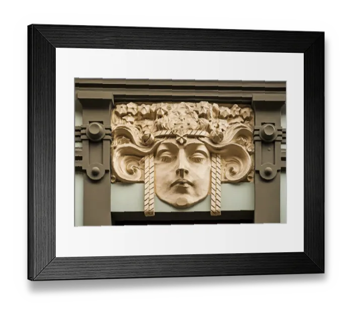 Framed Print : Art Nouveau facade in the Old Town