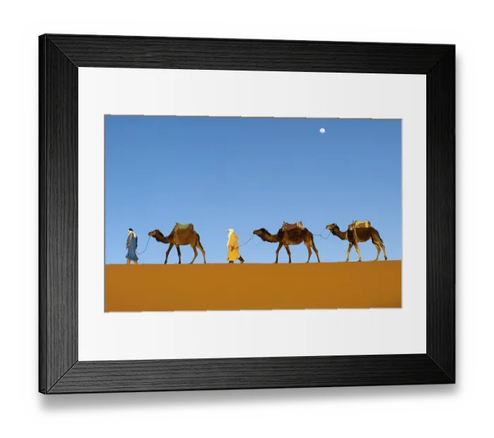 Framed Print : Morocco, camel driver, Berber, Erg Chebbi desert