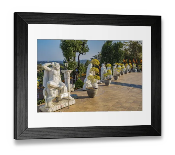 Framed Print : Statues around the perimeter of the Guan Yin (Goddess of Mercy)