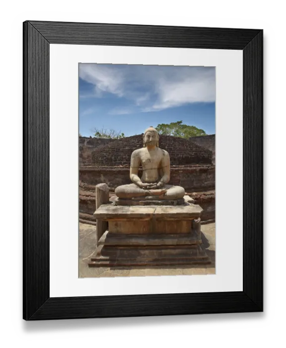 Framed Print : Ancient sitting Buddha image in votadage Pollonaruwa