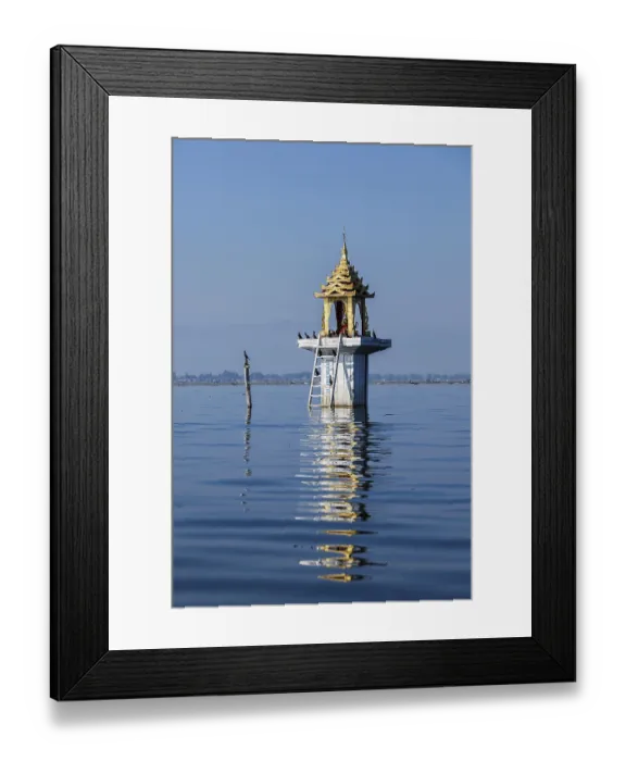 Framed Print : Buddhist shrine in water, Inle lake, Myanmar, Asia Framed Print : Buddhist shrine in water, Inle lake, Myanmar, Asia