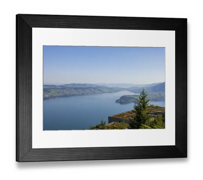 Framed Print : View over Lake Lucerne and Mountain in Burgenstock Framed Print : View over Lake Lucerne and Mountain in Burgenstock