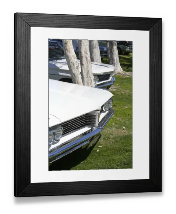 Framed Print : Close-up of a white vintage car Framed Print : Close-up of a white vintage car