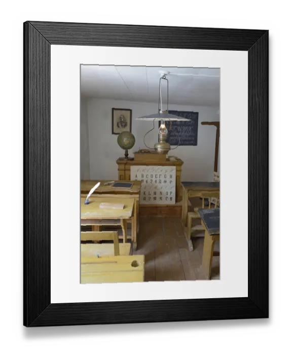 Framed Print : Old classroom in school, Scandinavia Framed Print : Old classroom in school, Scandinavia