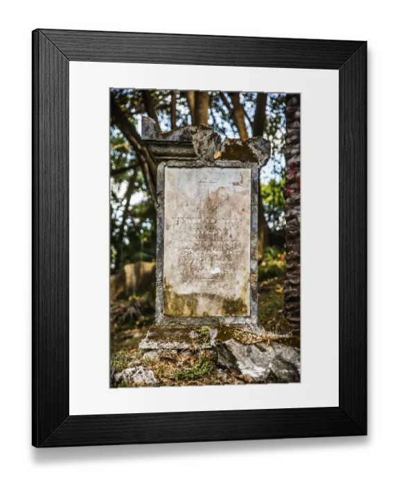 Framed Print : Historic Bel Air Cemetery, although already badly dilapidated