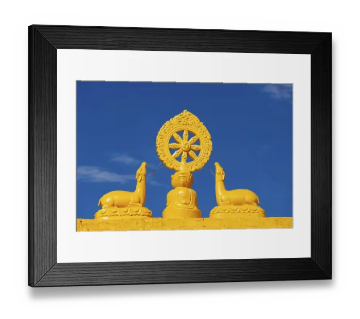 Framed Print : Buddhist Wheel of the Law. Kungri Monastery