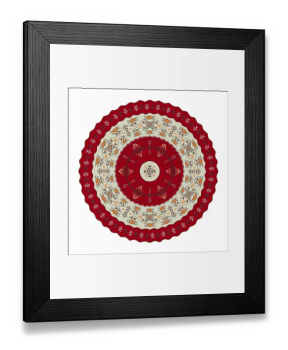 Framed Print : Traditional Georgian round decorative element