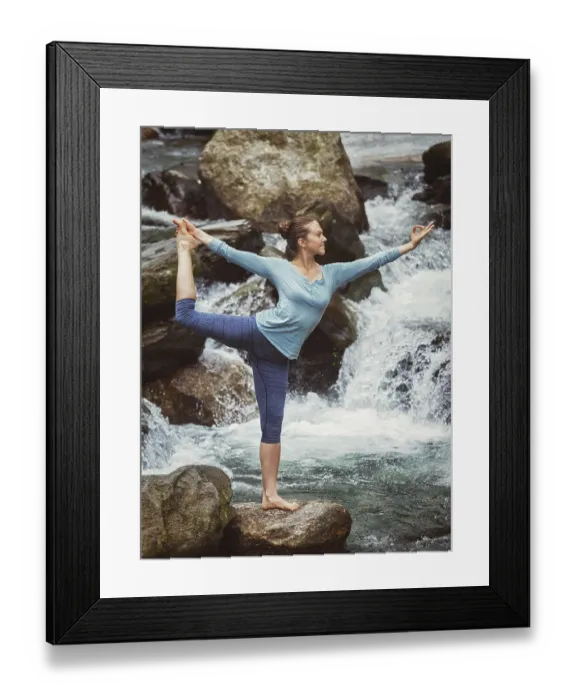 Framed Print : Yoga outdoors, woman doing yoga asana Natarajasana Framed Print : Yoga outdoors, woman doing yoga asana Natarajasana