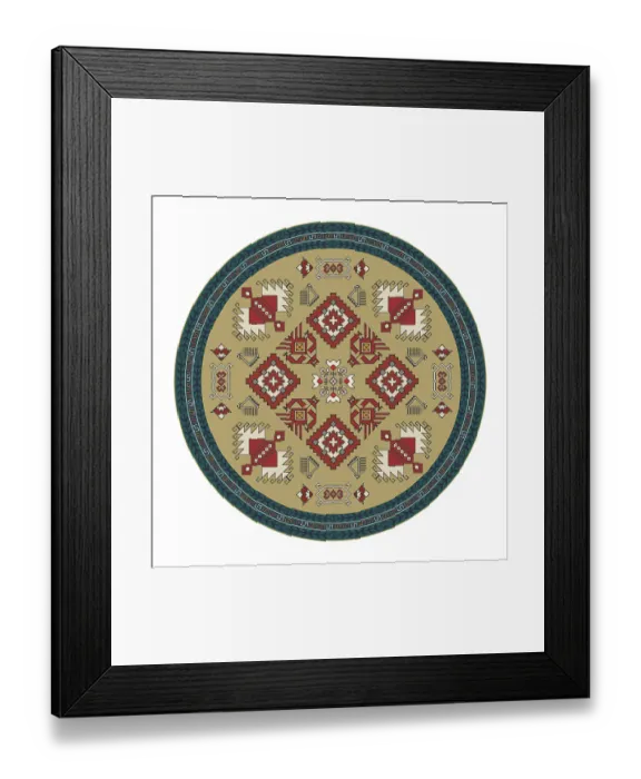 Framed Print : Traditional Georgian round decorative element