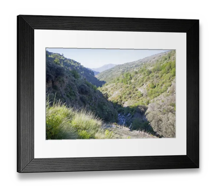 Framed Print : Landscape of the River Rio Poqueira gorge valley Framed Print : Landscape of the River Rio Poqueira gorge valley